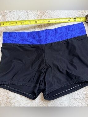 Cali All Stars Varsity Black Shorts with Blue Trim